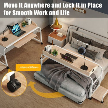 Adjustable Overbed Table with Wheels - Multi - Functional - InspiredGrabs.com